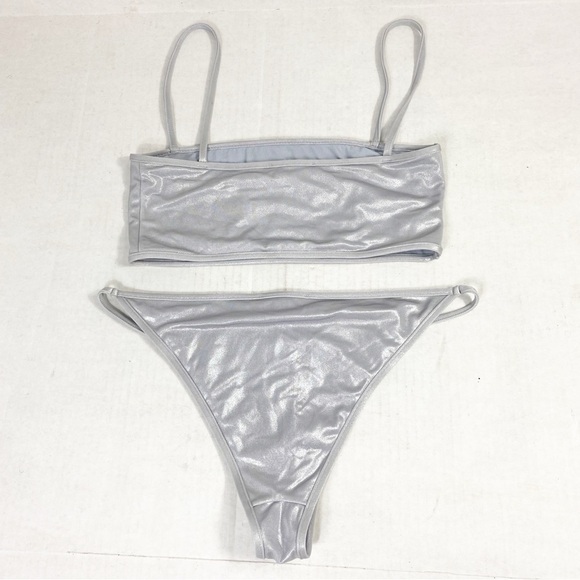 BALMAIN Two-Piece Logo Embossed Bandeau Bikini Set - Picture 8 of 14